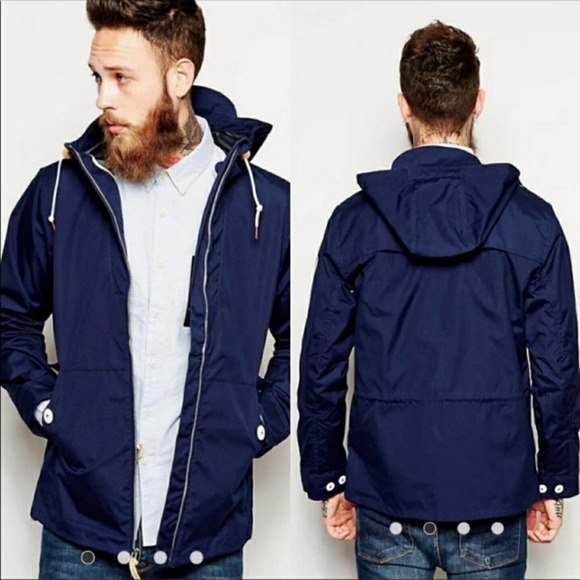 Penfield Other - Penfield Hudson Wax Cloth Jacket 65/35 Mens Size Small Navy Rain Hooded Utility